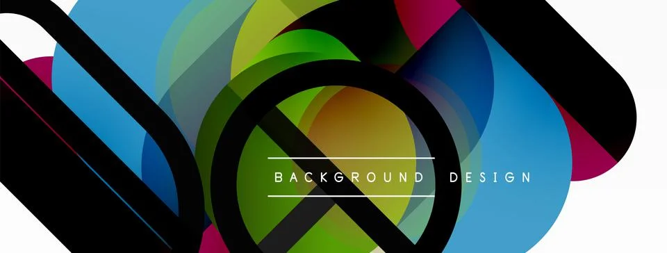 Creative geometric wallpaper. Minimal circle triangle and square line abstract Stock Illustration