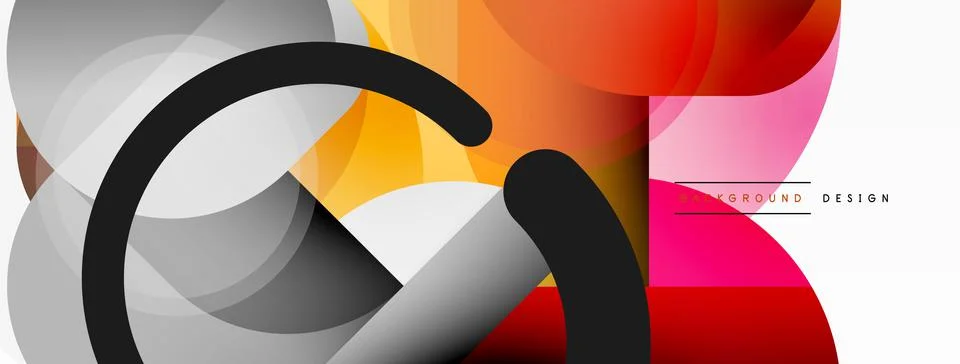 Creative geometric wallpaper. Minimal circle triangle and square line abstract Stock Illustration