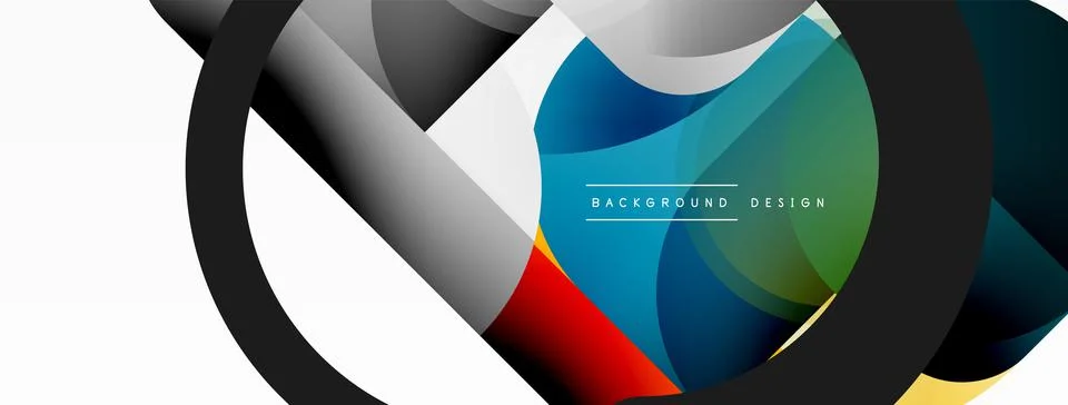 Creative geometric wallpaper. Minimal circle triangle and square line abstract Illustrazione stock