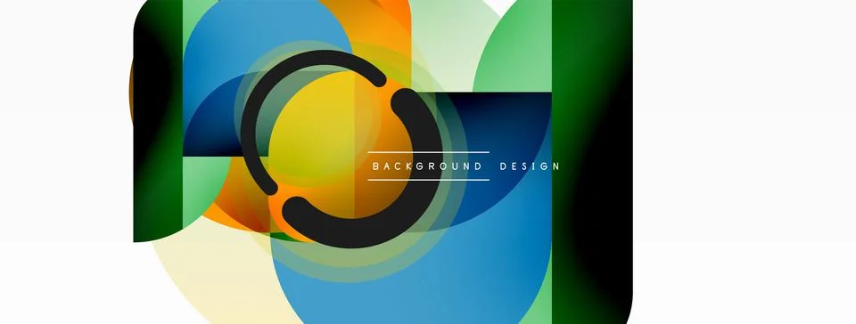 Creative geometric wallpaper. Minimal circle triangle and square line abstract Stock Illustration