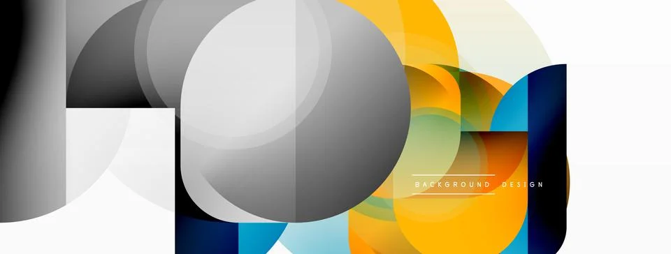 Creative geometric wallpaper. Minimal circle triangle and square line abstract Illustrazione stock