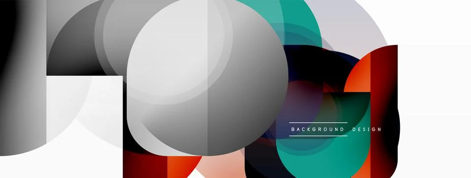 Creative geometric wallpaper. Minimal circle triangle and square line abstract Illustrazione stock