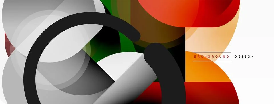 Creative geometric wallpaper. Minimal circle triangle and square line abstract Stock Illustration