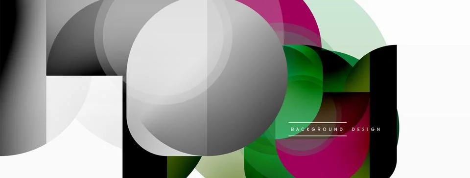 Creative geometric wallpaper. Minimal circle triangle and square line abstract Stock Illustration