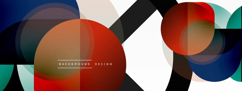 Creative geometric wallpaper. Minimal circle triangle and square line abstract Stock Illustration