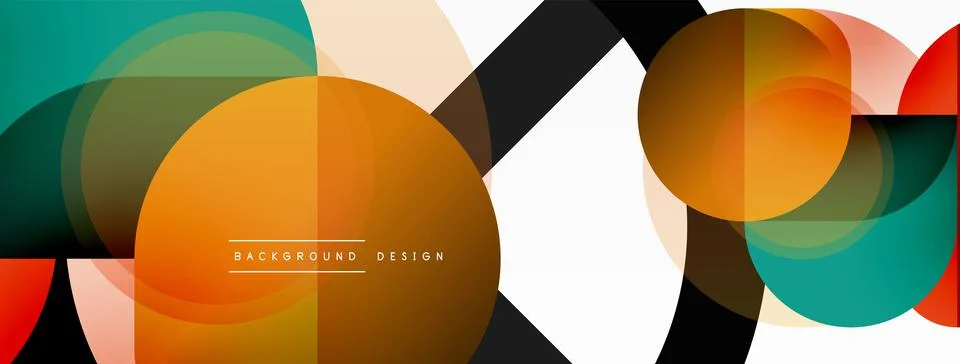Creative geometric wallpaper. Minimal circle triangle and square line abstract Stock Illustration