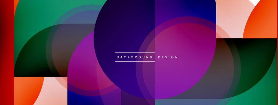 Creative geometric wallpaper. Minimal circle triangle and square line abstract Stock Illustration