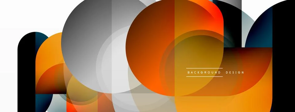 Creative geometric wallpaper. Minimal circle triangle and square line abstract Stock Illustration