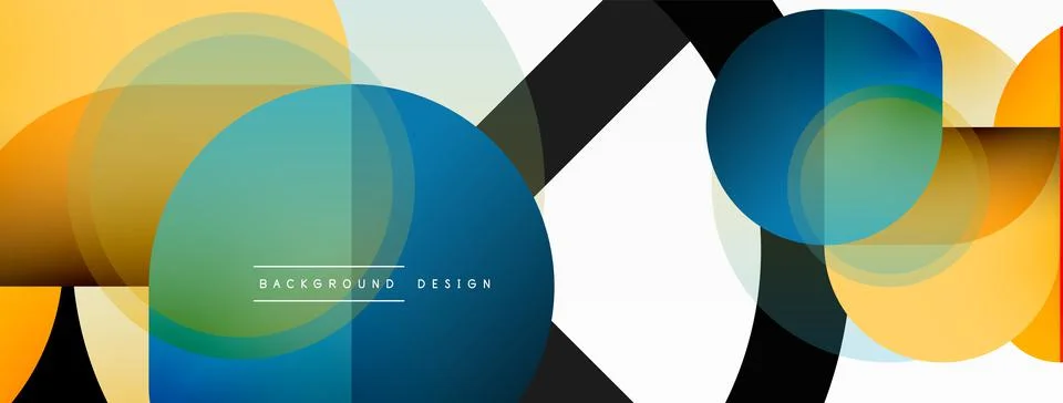 Creative geometric wallpaper. Minimal circle triangle and square line abstract Illustrazione stock