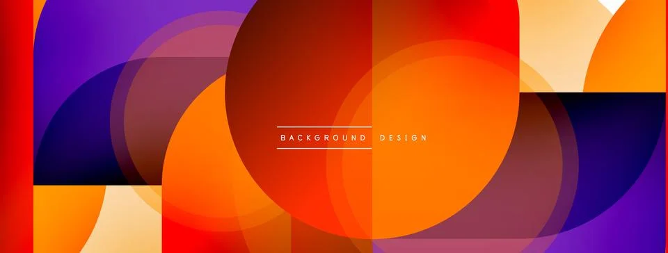 Creative geometric wallpaper. Minimal circle triangle and square line abstract Stock Illustration