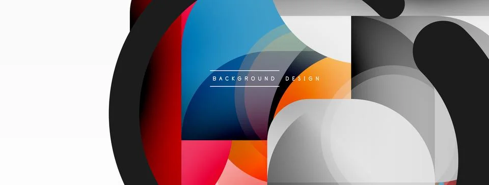 Creative geometric wallpaper. Minimal circle triangle and square line abstract Stock Illustration