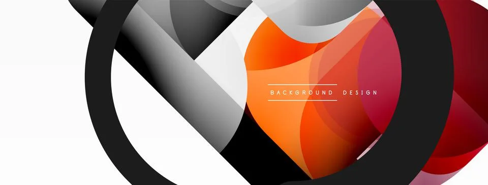 Creative geometric wallpaper. Minimal circle triangle and square line abstract Stock Illustration