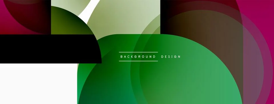 Creative geometric wallpaper. Minimal circle triangle and square line abstract Stock Illustration