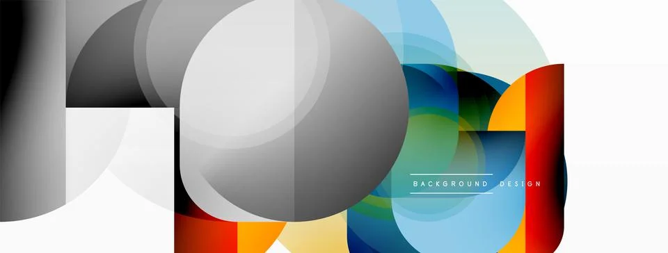 Creative geometric wallpaper. Minimal circle triangle and square line abstract Illustrazione stock