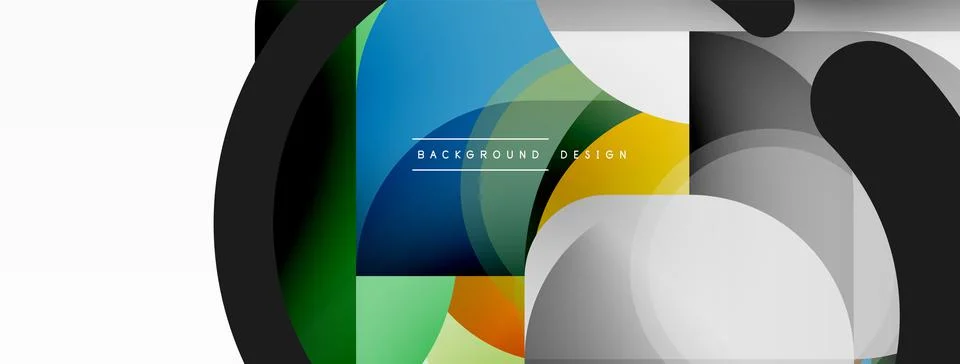 Creative geometric wallpaper. Minimal circle triangle and square line abstract Illustrazione stock