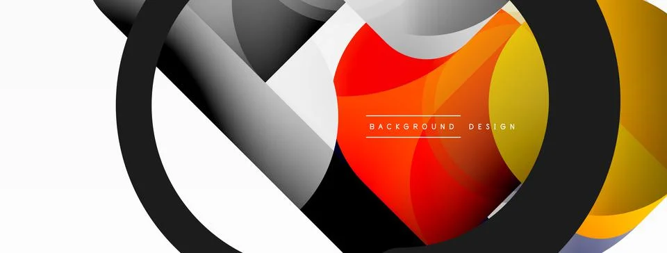 Creative geometric wallpaper. Minimal circle triangle and square line abstract Stock Illustration