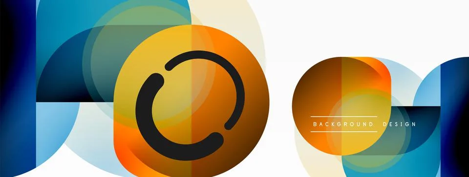 Creative geometric wallpaper. Minimal circle triangle and square line abstract Stock Illustration