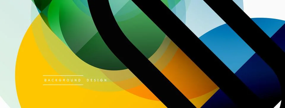 Creative geometric wallpaper. Minimal circle triangle and square line abstract Stock Illustration