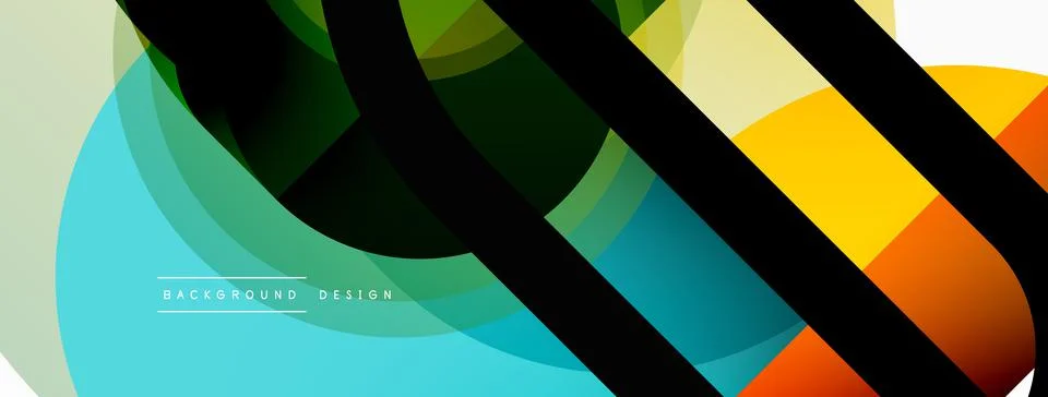 Creative geometric wallpaper. Minimal circle triangle and square line abstract Illustrazione stock