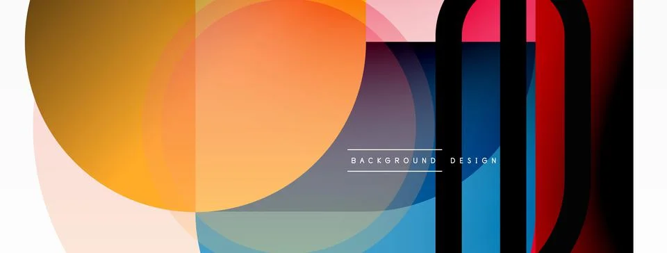 Creative geometric wallpaper. Minimal circle triangle and square line abstract Illustrazione stock