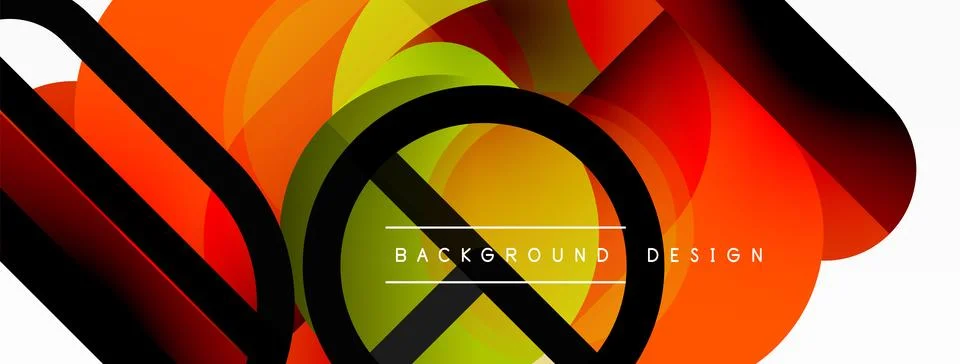 Creative geometric wallpaper. Minimal circle triangle and square line abstract Stock Illustration