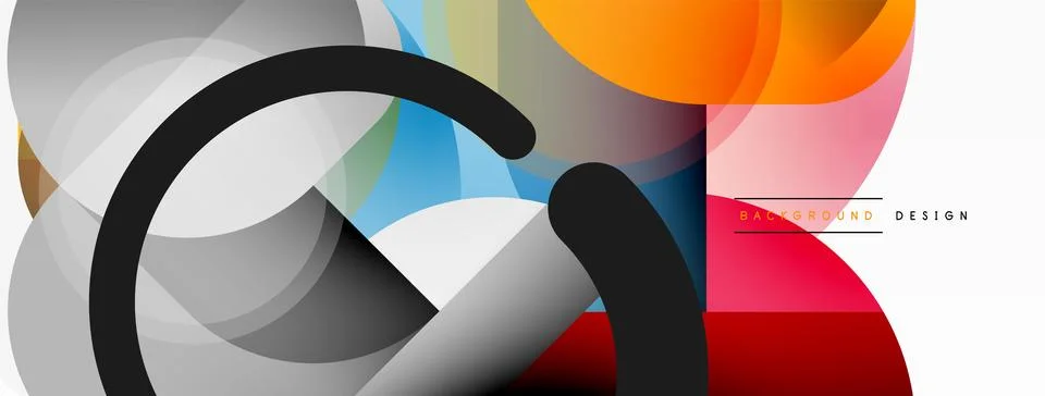 Creative geometric wallpaper. Minimal circle triangle and square line abstract Stock Illustration