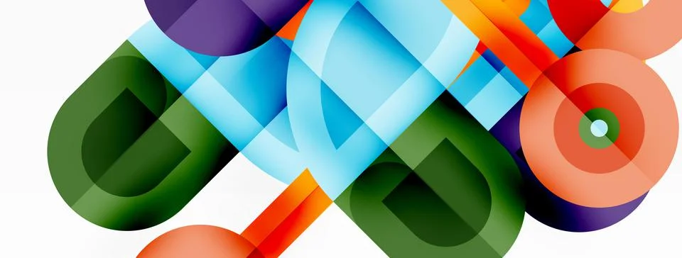 Creative geometric wallpaper. Minimal geometric background with round shapes Stock Illustration