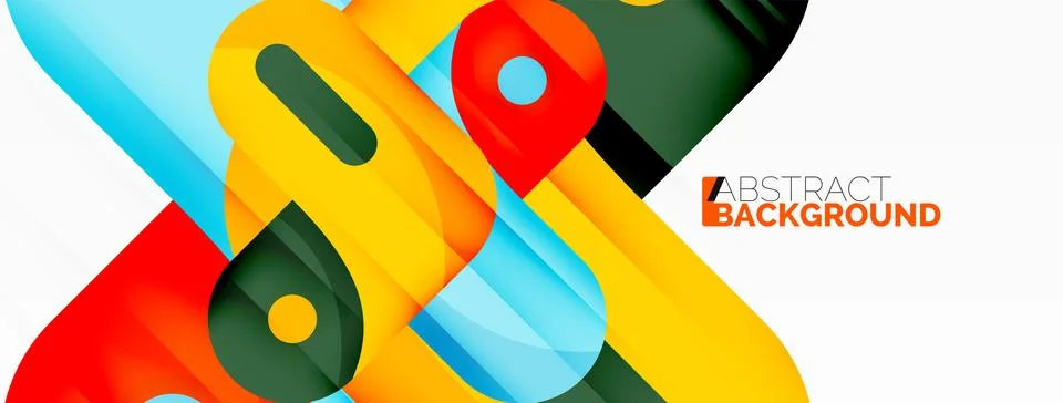 Creative geometric wallpaper. Round arrow shape minimal geometric background Stock Illustration