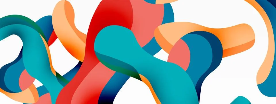 Creative geometric wallpaper. Splash liquid wave fluid shapes background. Techno Stock Illustration