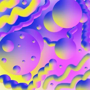 Creative geometric wallpaper. Trendy gradient fluid and liquid shapes composi Stock Illustration