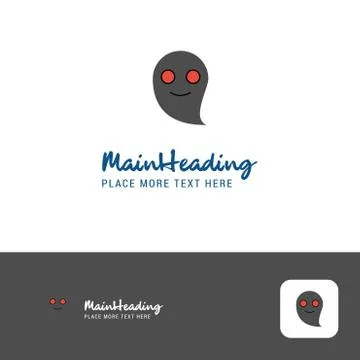 Creative Ghost Logo Design. Flat color Logo place for Tagline. Vector Illustr Stock Illustration