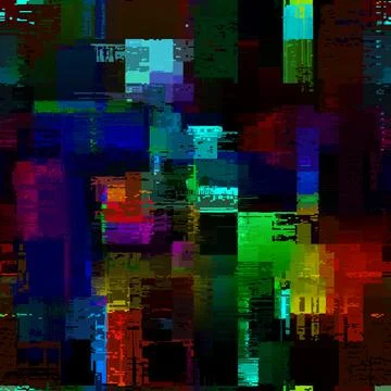 Creative glitch texture. Seamless vector pattern. Grunge glitch dark colours Illustrazione stock
