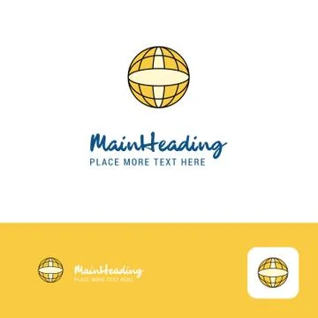 Creative Globe  Logo Design. Flat color Logo place for Tagline. Vector Illust Stock Illustration
