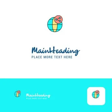 Creative Globe  Logo Design. Flat color Logo place for Tagline. Vector Illust Stock Illustration