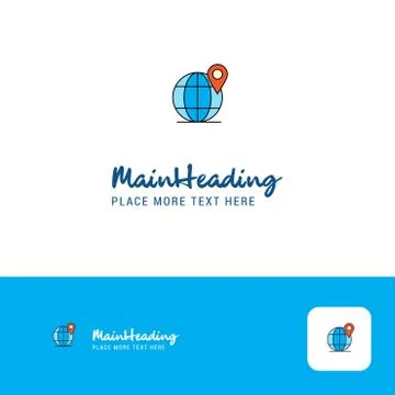 Creative Globe Logo Design. Flat color Logo place for Tagline. Vector Illustr Stock Illustration