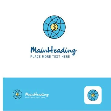 Creative Globe Logo Design. Flat color Logo place for Tagline. Vector Illustr Stock Illustration