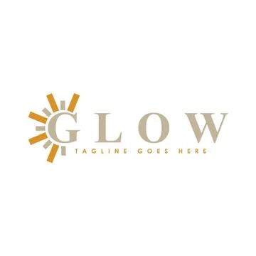 Creative glow logo design Stock Illustration