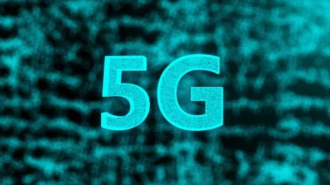 Creative glowing 5G backdrop, this is mobile internet concept, 3d render Stock Illustration