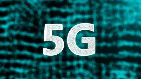 Creative glowing 5G backdrop, this is mobile internet concept, 3d render Stock Illustration