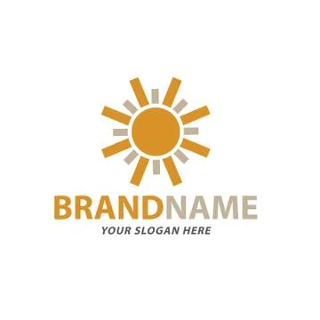 Creative glowing sun logo vector design Stock Illustration