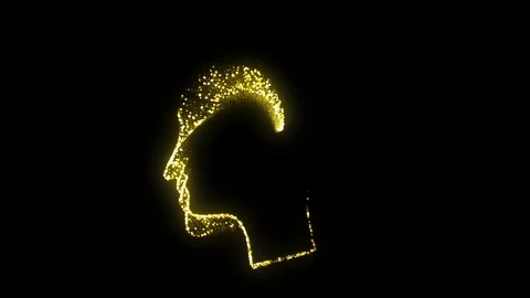 Creative Golden Head Particles Backround Stock Footage 114581757