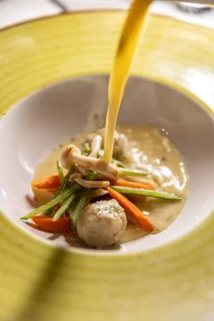 Creative gourmet soup Stock Photos