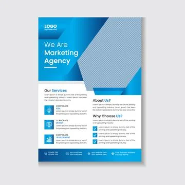 Creative Gradient Blue Corporate Business Flyer Template Illustrazione stock