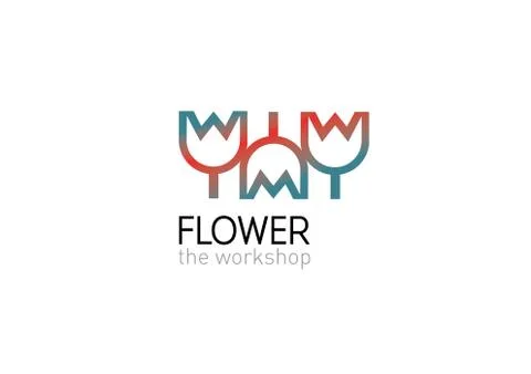 Creative gradient logo on a floral studio Stock Illustration