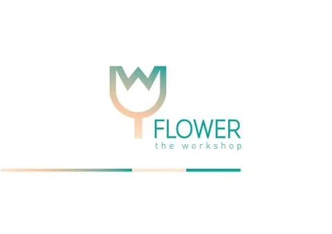 Creative gradient logo on a floral studio Stock Illustration