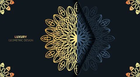 Creative gradient luxury color with golden colors mandala background design Stock Illustration