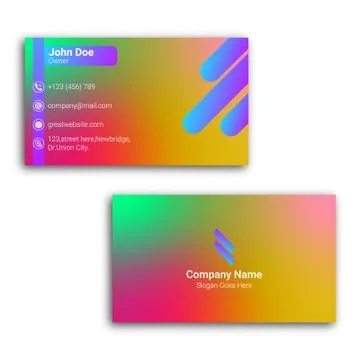 Creative Gradient mesh color Business card Template 库存插图