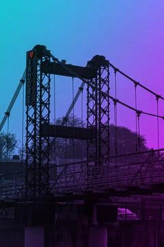 Creative gradient mix Anand Mohan Mathur Jhula Pul, I Love Indore, Madhya Pra Stock Photos