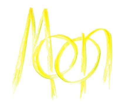 Creative graffiti with the word Moon, an interlacing of shining yellow letters Stock Illustration