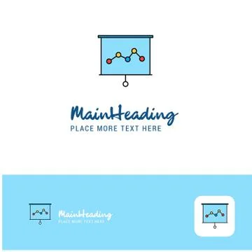 Creative Graph chart  Logo Design. Flat color Logo place for Tagline. Vector  Illustrazione stock